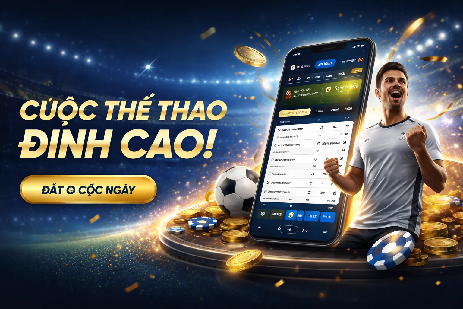 Hình ảnh sân vận động bóng đá với khán giả cuồng nhiệt, thể hiện sự sôi động của cá cược thể thao tại banca30