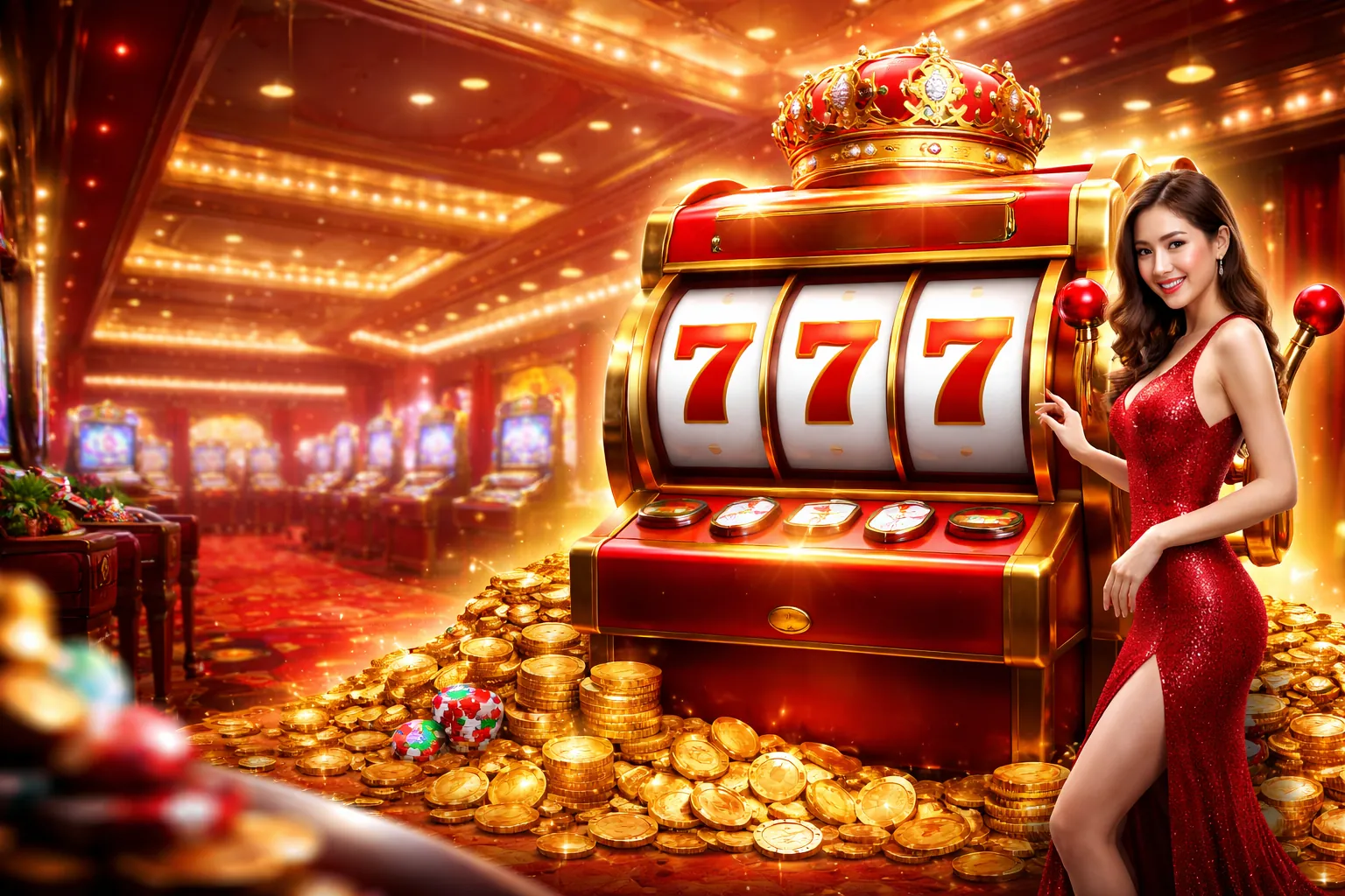 Hình ảnh game slot banca30 với biểu tượng jackpot và vòng quay may mắn